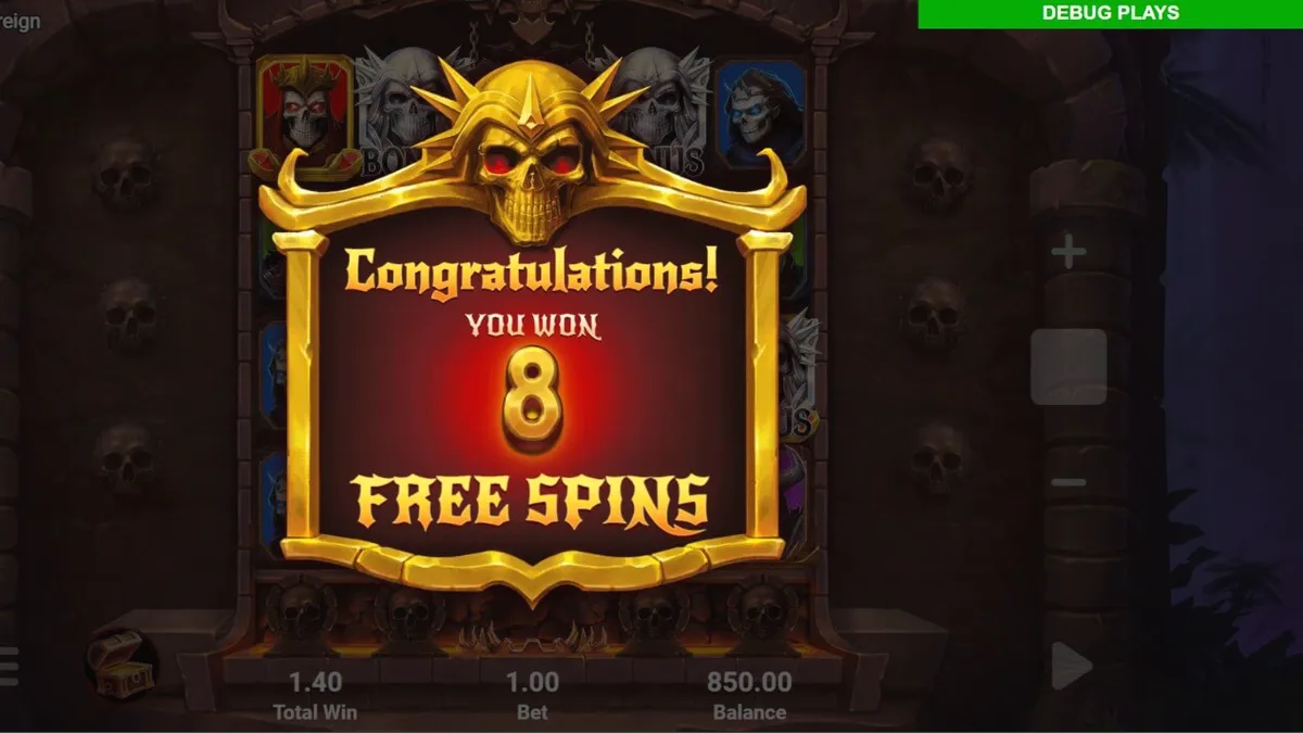 Tampilan visual gelap dan mencekam dari slot Hellreign Scatter Magnet